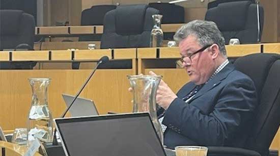 David Lloyd in council chamber
