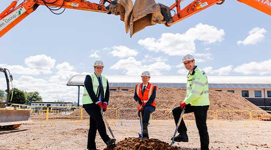 PCC and Chief use spades to break ground