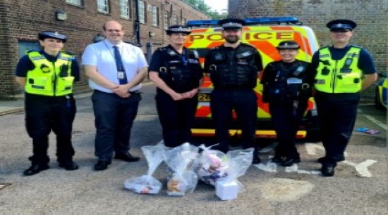 PCC Jonathan Ash-Edwards with police officers in the summer